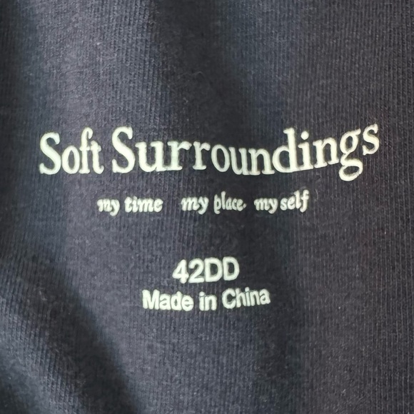 Soft Surroundings Women's 42DD Navy Blue Short Sleeve T Tee Shirt Underwire Bra - Picture 2 of 5